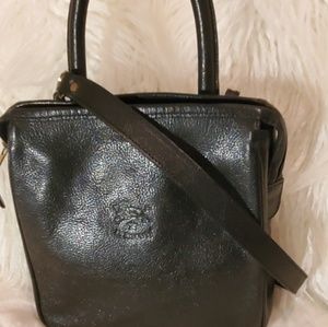 IL BISONTE Black Leather Satchel Cross Body bag